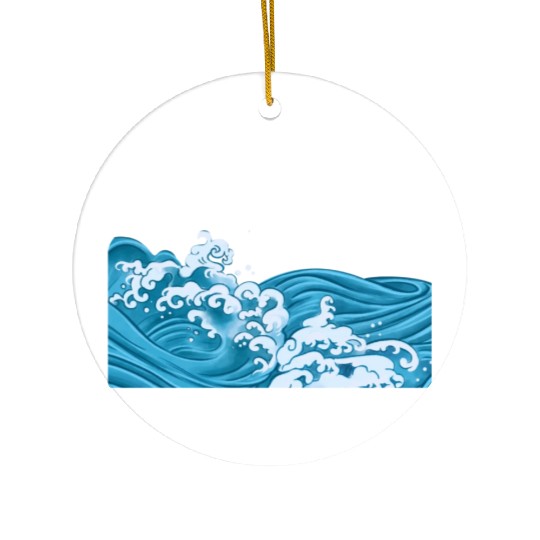 Surf Lake Michigan Ceramic Ornaments