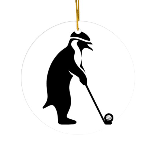 Penguin playing golf cartoon golfer funny Ceramic Ornaments