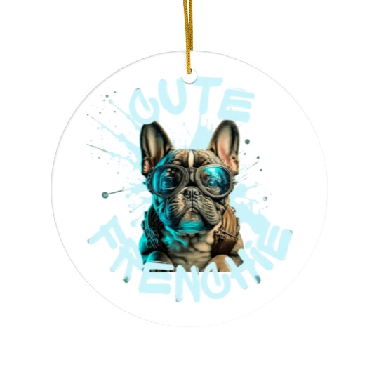 Cute frenchie Ceramic Ornaments