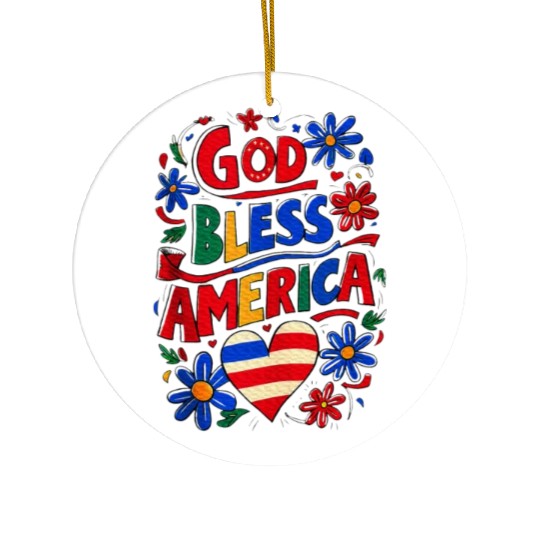 God Bless America Ceramic Ornaments