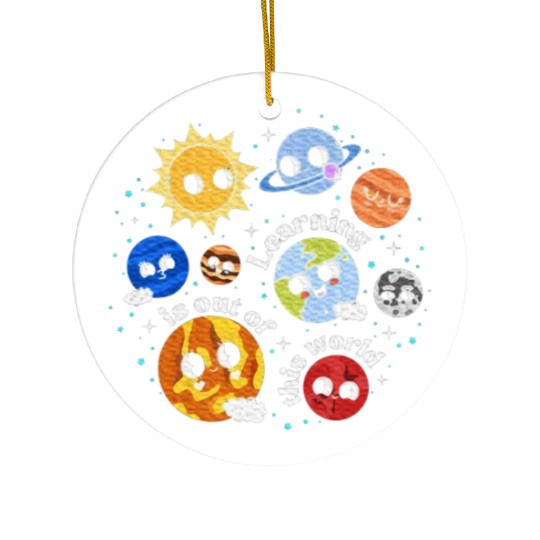 Solar System Learning Science Teacher Ceramic Ornaments