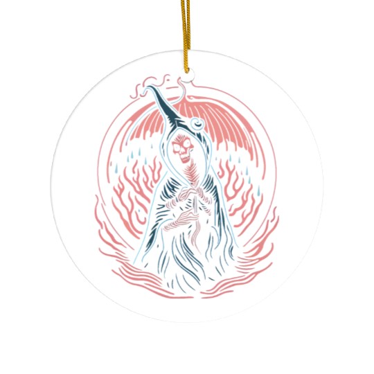 Ghost Tatoo Drawing Ceramic Ornaments