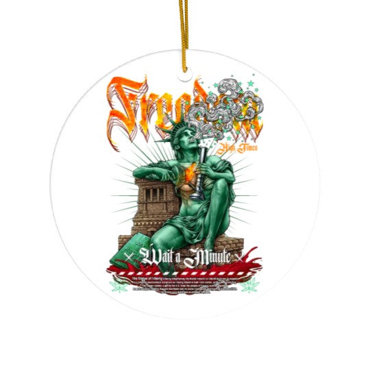 statue of liberty smoking #2 Ceramic Ornaments