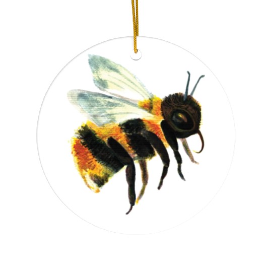 Cute Bumble Bee Flying Illustration Ceramic Ornaments