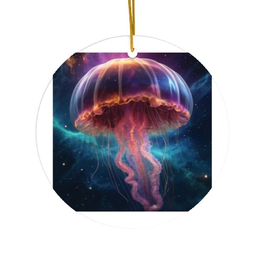 Cosmic Jellyfish Dance Ceramic Ornaments