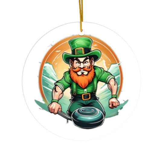 St. Patrick's Day Shamrock St Paddy's Day Curling Ceramic Ornaments