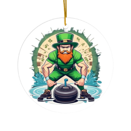 St. Patrick's Day Shamrock St Paddy's Day Curling Ceramic Ornaments