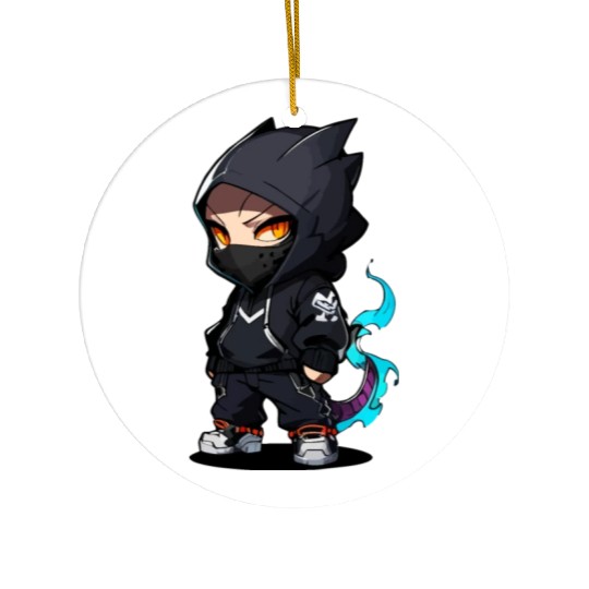 Chibi Dragon Ninja Character Ceramic Ornaments