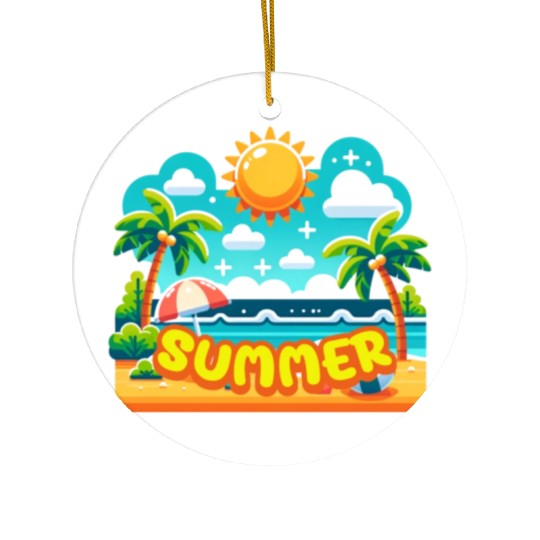Summer Fun Ceramic Ornaments