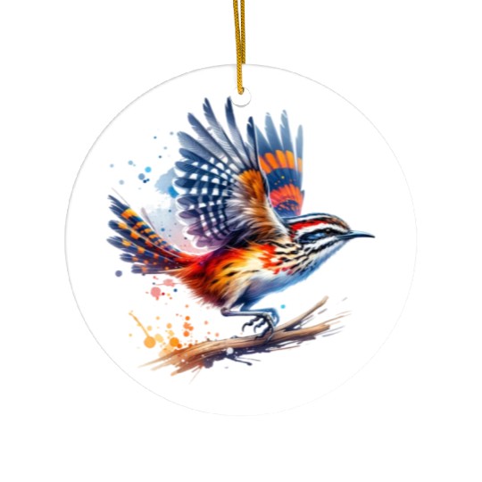 Australian Logrunner in Flight Ceramic Ornaments