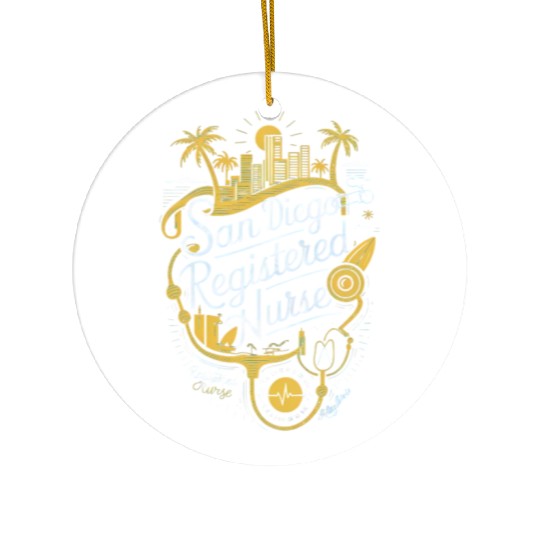 San Diego Registered Nurse Graphic Art Ceramic Ornaments
