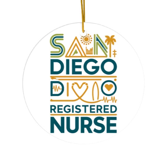 San Diego Registered Nurse Graphic Design Ceramic Ornaments