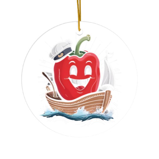 Bell Pepper Sailing Ceramic Ornaments
