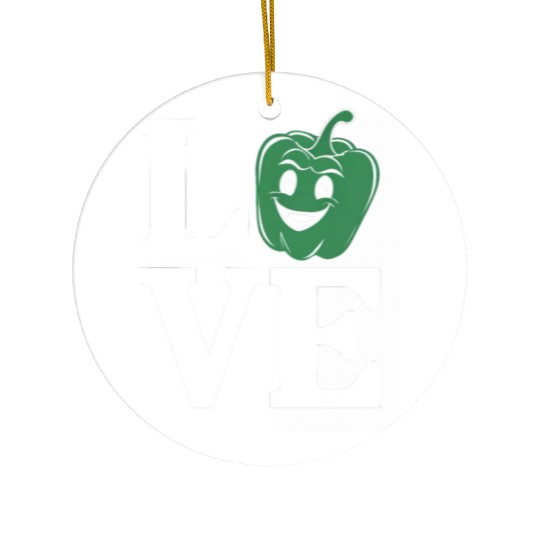 Bell Pepper Love Green Ceramic Ornaments