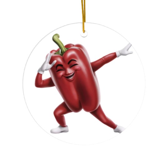 Red Bell Pepper Dabbing Realistic Ceramic Ornaments