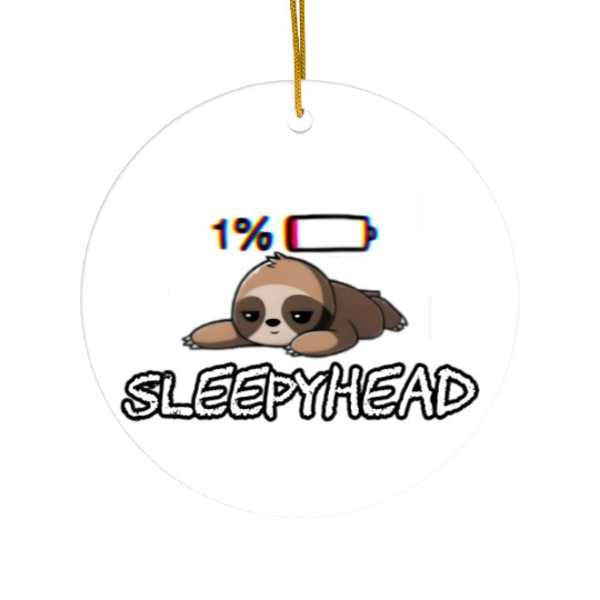 Sleepyhead funny meme sloth Ceramic Ornaments