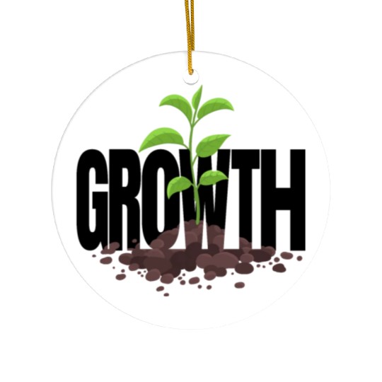 Growth Typography Design Ceramic Ornaments