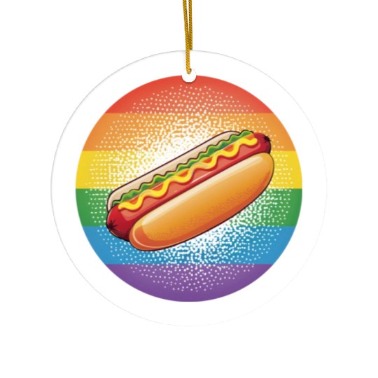 LGBTQ Hot Dog Ceramic Ornaments