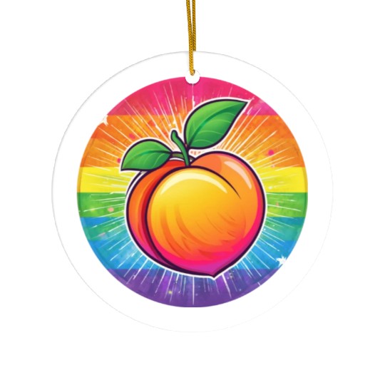LGBTQ Peach Ceramic Ornaments