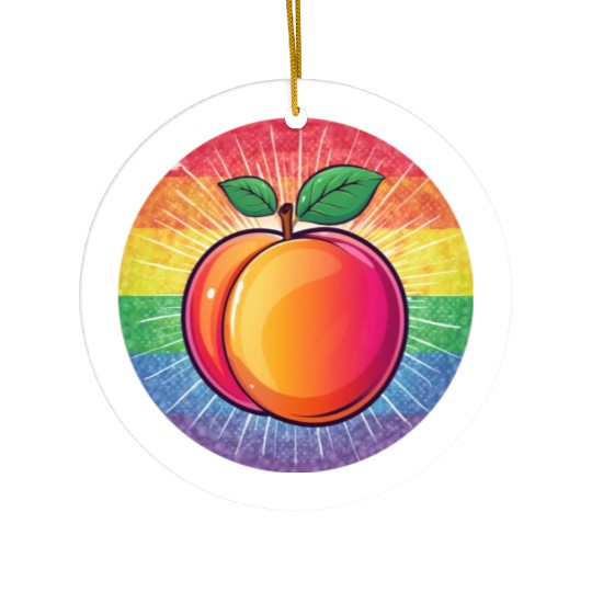LGBTQ Peach Ceramic Ornaments