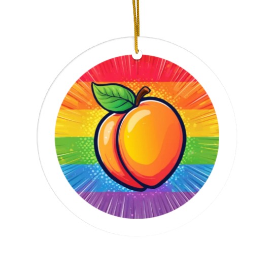 LGBTQ Peach Ceramic Ornaments