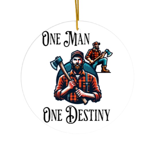 Lumberjack Destiny Funny Man Axe Ceramic Ornaments