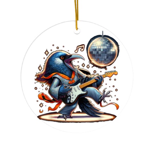 Disco Ball Guitar Raven Ceramic Ornaments