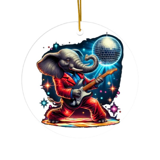 Disco Ball Guitar Elephant Ceramic Ornaments