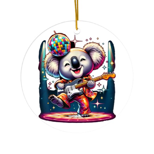 Disco Ball Guitar Koala Ceramic Ornaments