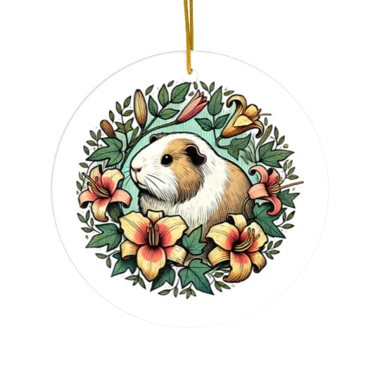 Guinea pig illustration Premium Ceramic Ornaments