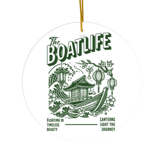 Sakura Serenity Boat Ceramic Ornaments