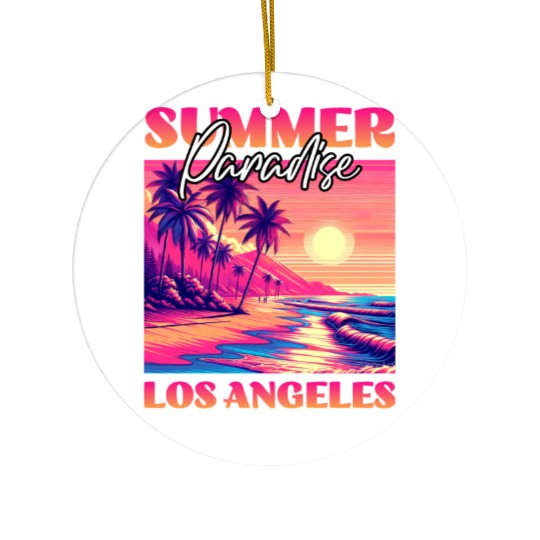 Summer Paradise Los Angeles Venice Beach Ceramic Ornaments