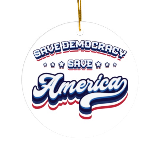 Save Democracy - 2024 Elections Ceramic Ornaments