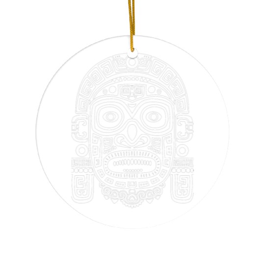 Maya God Mayan Mythology Ek Chuah Intricate Mask Ceramic Ornaments