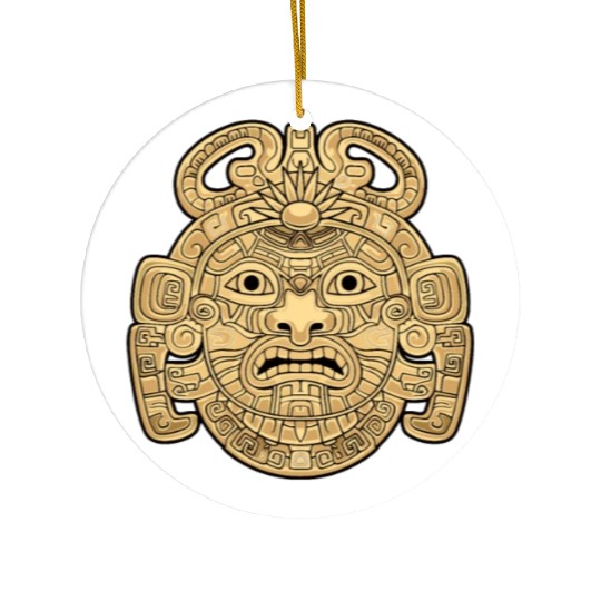 Maya God Mayan Mythology Ancient God K'inich Ahau Ceramic Ornaments