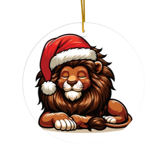 Christmas Hat Christmas Fairy Lights Lion Ceramic Ornaments