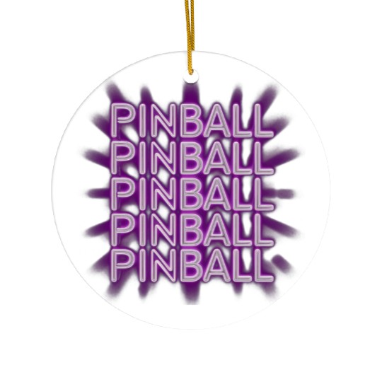 Pinball Purple Neon Ceramic Ornaments