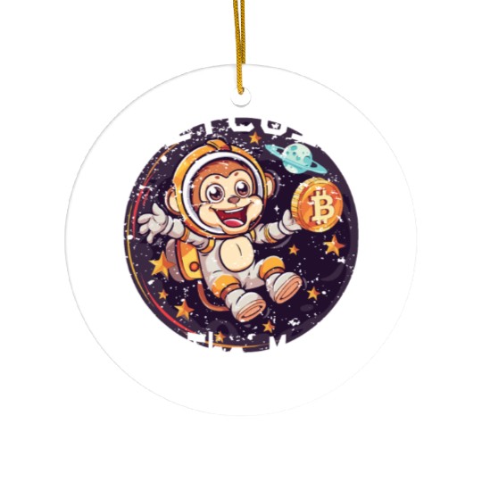Bitcoin Ape To The Moon BTC Ceramic Ornaments