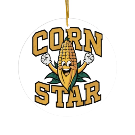 Funny Farm Food Ceramic Ornaments Corny Cob Farmer Corn Star