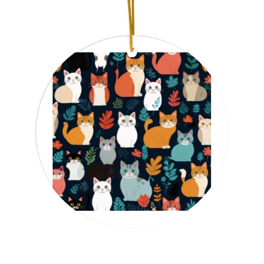 Catty Camouflage Ceramic Ornaments