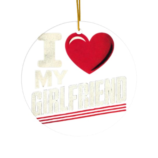 I Love My Girlfriend retro vintage Ceramic Ornaments