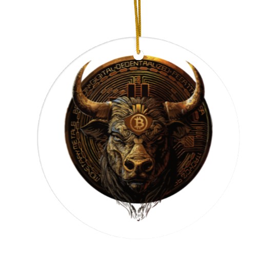 Bitcoin Bull BTC Bullish trading Ceramic Ornaments