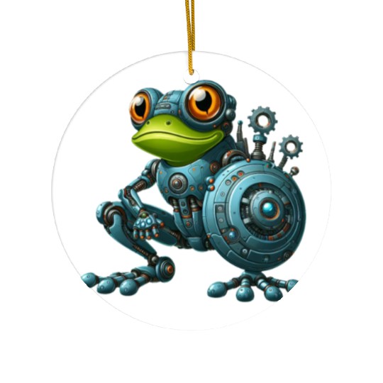 Cyborg Frog Toad Newt Robot Mech Design Ceramic Ornaments