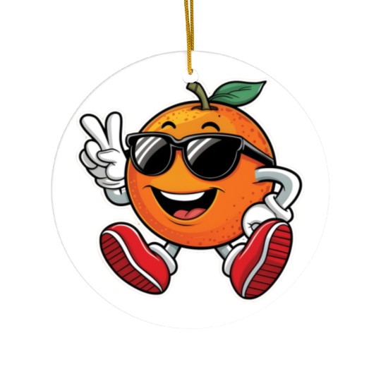 Funny Orange Fruit Relaxing Ceramic Ornaments