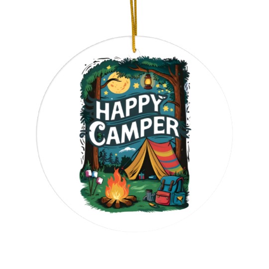 Happy Camper Delight Ceramic Ornaments