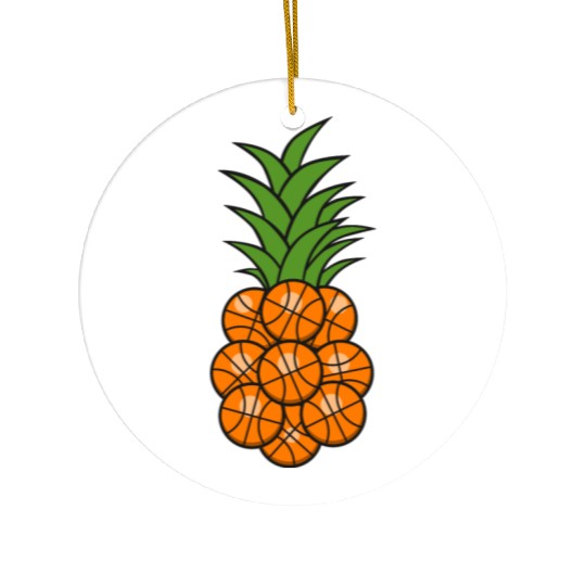 FUNNY PINEAPPLE BASKETBALL Ceramic Ornaments