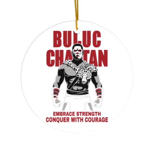 Maya God, Buluc Chabtan Embrace Strength Conquer Ceramic Ornaments