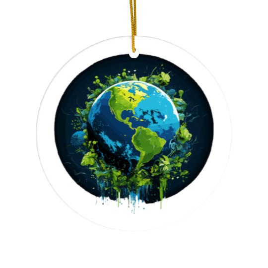 Respect Your Mother Earth Day Save Our Planet Ceramic Ornaments