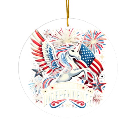 Star-Spangled Unicorn with American Pride and Ceramic Ornaments