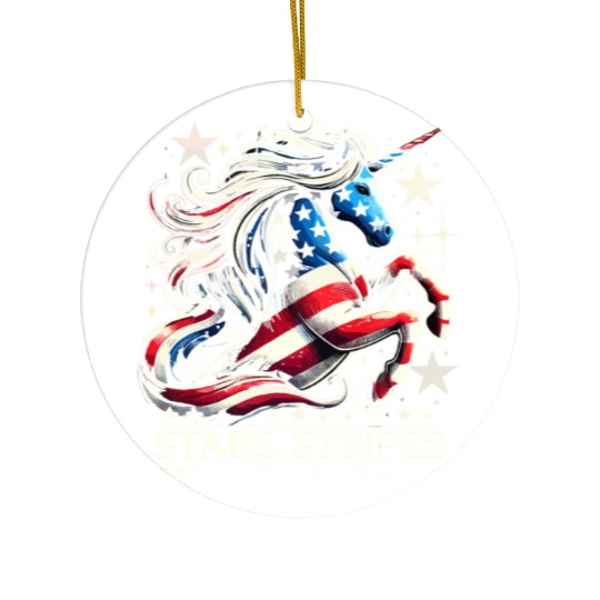 Star-Spangled Unicorn with American Pride and Ceramic Ornaments